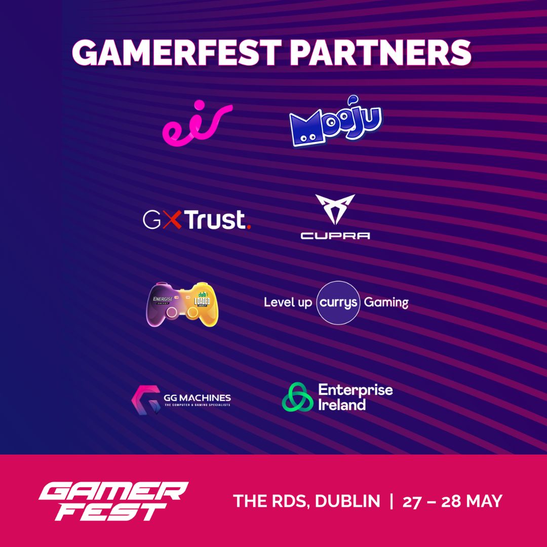 GamerFest_ie's tweet photo. We are just HOURS away from the doors opening on #GamerFest! ⏰

We wanted to give a special shoutout to our incredible partners helping us bring you Ireland's biggest gaming festival 🙌 https://t.co/VLMattq4PG