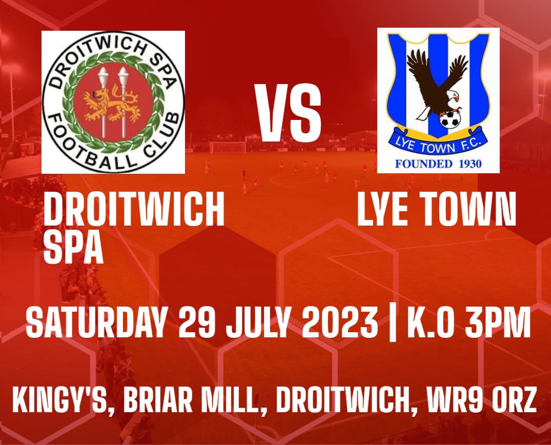 DroitSpaFC's tweet photo. PRE-SEASON ANNOUNCEMENT

Getting back to the Announcements after a quiet week

I am pleased to announce another big Friendly

Recently promoted into Step 4. Lye Town will visit Kingy’s on Saturday 29th July https://t.co/nSicwly2aZ
