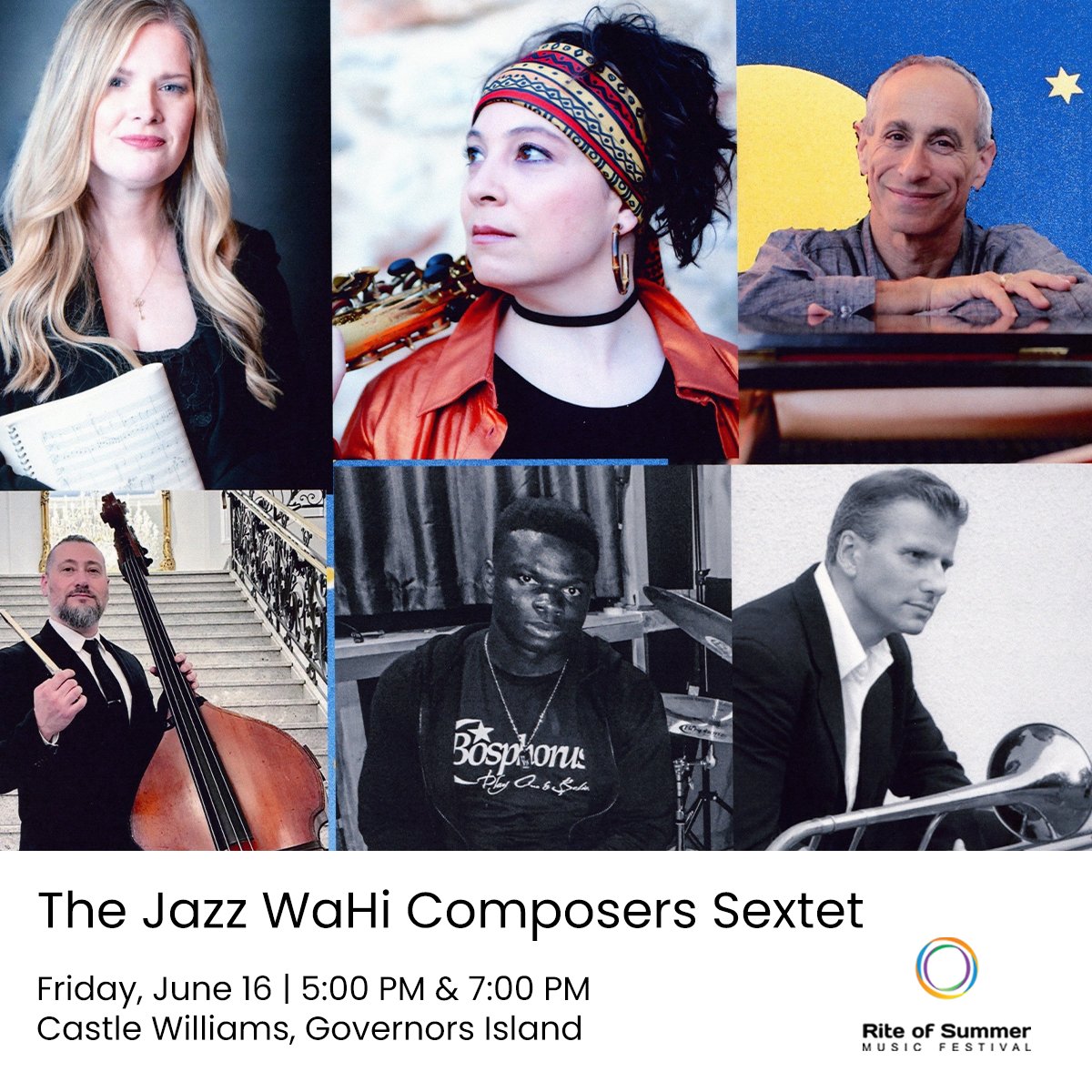 The #JazzWaHi Composers Sextet is a collective of musicians and composers whose mission is to spread a love for jazz throughout the community. They will be presenting original music from each of their six members. 

Make sure to book your ferry tickets at govisland.com!