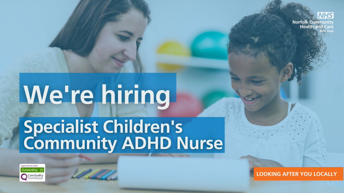 eecnhs's tweet photo. You still have time to apply for this exciting opportunity - Band 6 Specialist Children’s Community ADHD Nurse based in Kings Lynn.  

The closing date is Sunday 28 May. Apply now to join this outstanding team>https://t.co/D5gqKfEdPl 
#WeAreNCHC https://t.co/gKSlLUMyl5