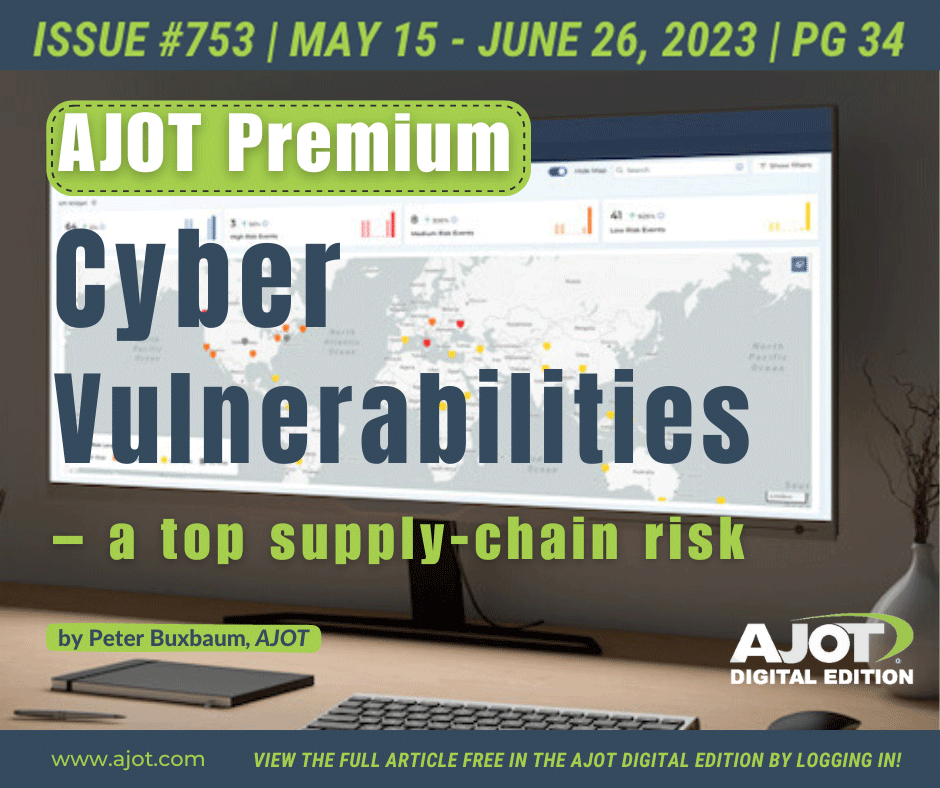 AFN_AJOT's tweet image. Don&apos;t miss Cyber vulnerabilities in the #supplychain in our most recent publication -  Digital Edition # 753! #digitalization #shippingtechnology #shipping #logistics  

ajot.com/premium/ajot-c…