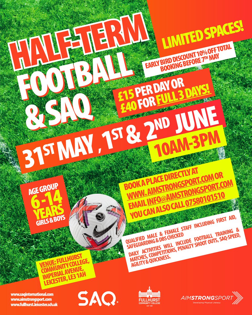 Pathways East Mids (@pathwaysem) on Twitter photo 📢 Exciting news! 🎉 Check out <a href="/AimStrongSport/">Aim Strong Sport</a> latest flyer for upcoming holiday clubs. 🏀⚽️🎾 Don't miss out on the action!
🔗 For more details and registration, visit <a href="/AimStrongSport/">Aim Strong Sport</a>'s website:
bit.ly/43oOx1b 🌐 📢 Exciting news! 🎉 Check out <a href="/AimStrongSport/">Aim Strong Sport</a> latest flyer for upcoming holiday clubs. 🏀⚽️🎾 Don't miss out on the action!
🔗 For more details and registration, visit <a href="/AimStrongSport/">Aim Strong Sport</a>'s website:
bit.ly/43oOx1b 🌐