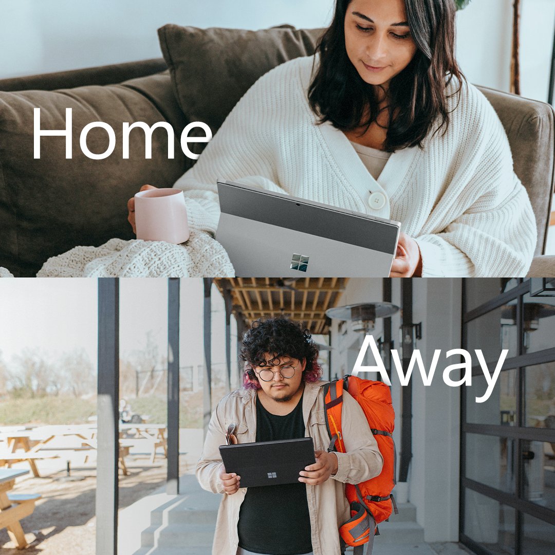 Surface: Putting the *flex* in flexible working 🤭

Where do you like to take yours? 👇

#SurfacePro9