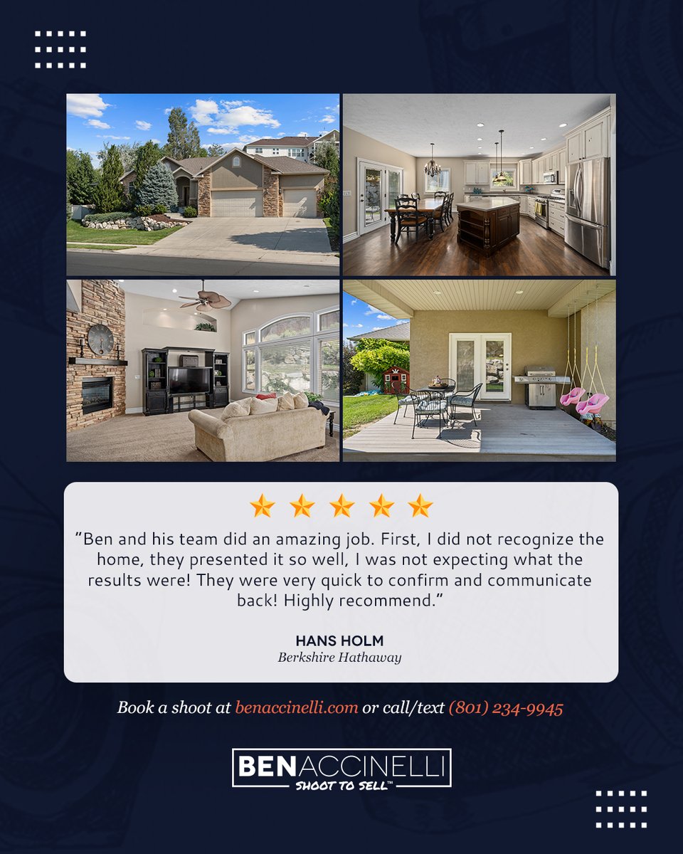 Thank you for choosing us, Hans from Berkshire Hathaway! Thrilled to have helped showcase your home in the best possible way!

#shoottosell #utahrealestate #utahhomes #utahrealtor #realestatemarketing #utahrealestatephotographer #utahbusiness #utahphotographer