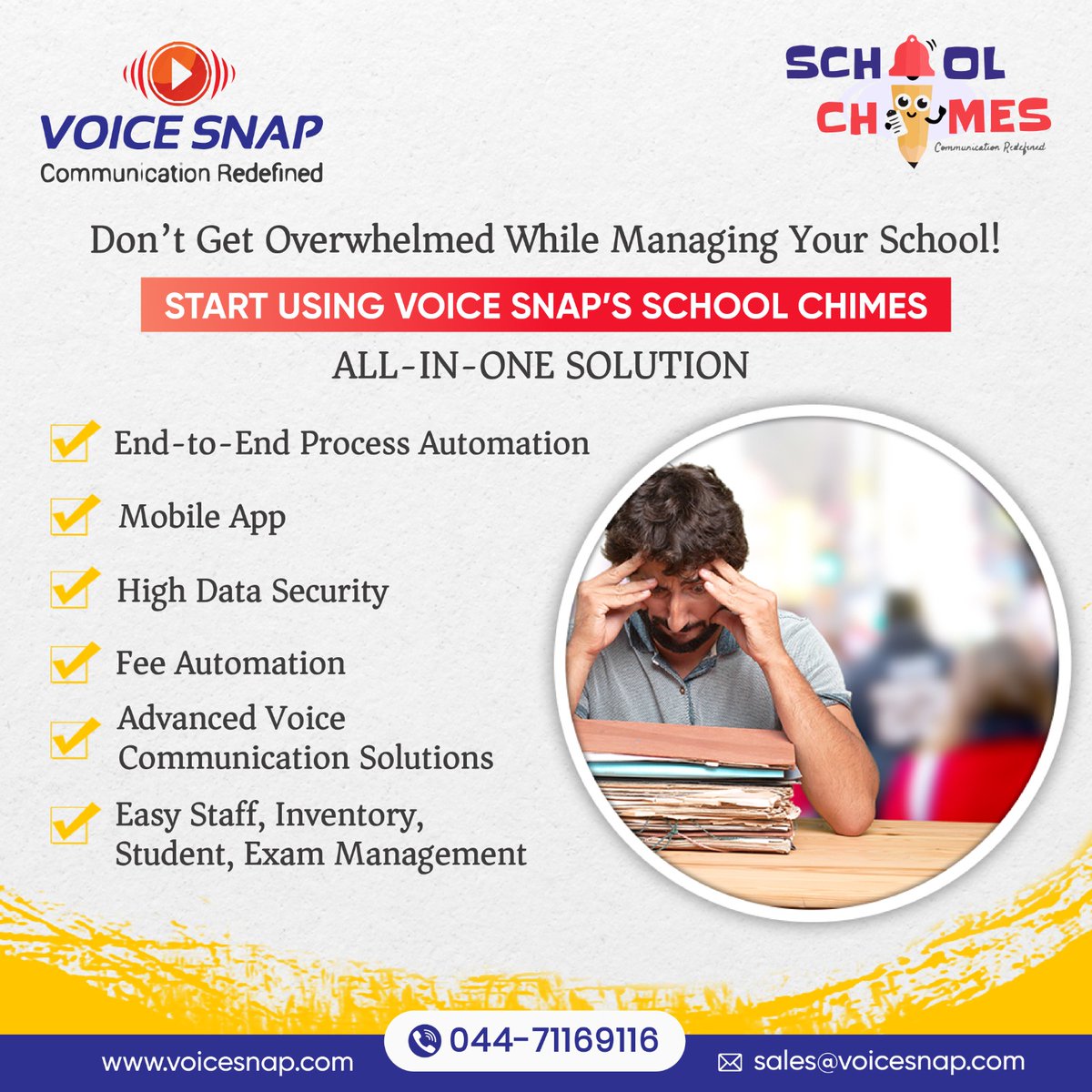 Unlock the full potential of your school with Voice Snap's comprehensive services.

From school management to communication tools, we offer everything you need to take your school to the next level.

#SchoolManagement #CommunicationTools #EducationTechnology #VoiceSnap
