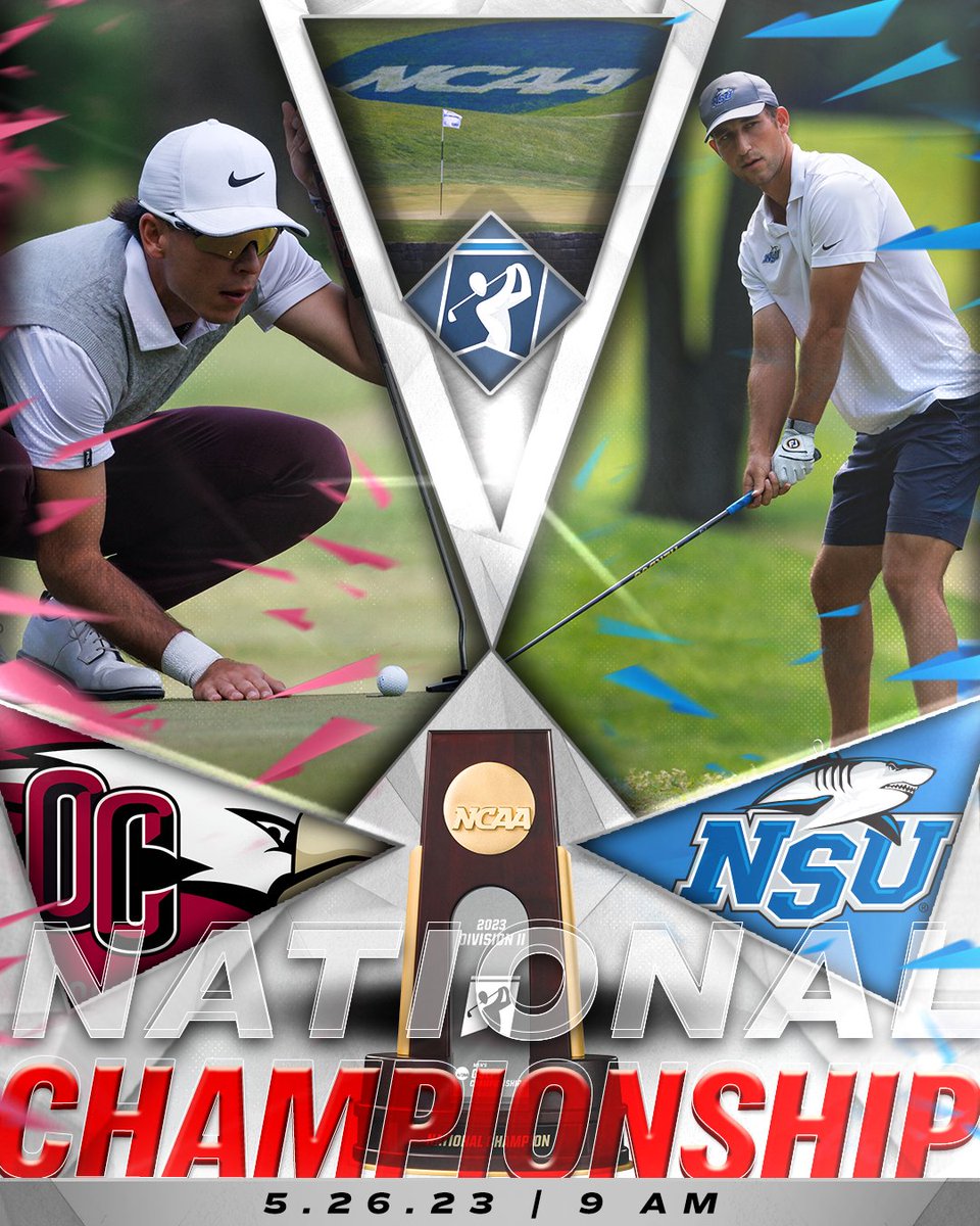 It's Championship Friday at the 2023 #D2MGolf National Championships at Avalon Lakes.

Oklahoma Christian vs. Nova Southeastern

Live Scoring: b.link/23D2MGolfScori…

NCAA Website: on.ncaa.com/23D2MGolfChamp

#MakeItYours