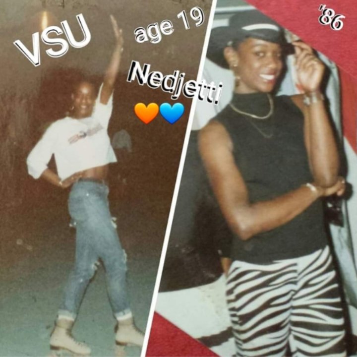 #HairMeOut® #NedjettiHarvey #fbf age 19 (37yrs ago) at #VSU 
🧡💙 #CollegeLife #HBCU '86 

⭐️👏🏾👏🏾👏🏾Congratulations 2023 #Graduates 🎓 Shine your God's guiDANCE passionate light onto the 🌎 

📸 with hat, I was about to perform with my Dance Crew at The Deltas Red & White Ball to…