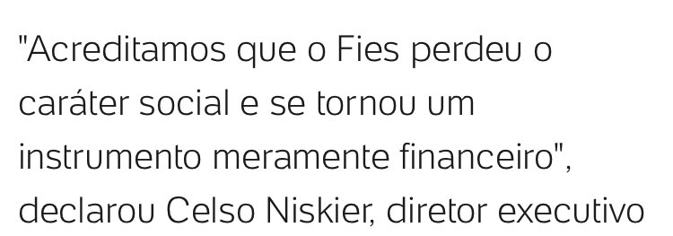 medhelenn's tweet photo. Essa fala resume o que tem acontecido atualmente com o FIES desde a criação do teto, que é um fator LIMITADOR, impede que alunos ingressem nos cursos ou que precisem trancar por não conseguirem arcar com as coparticipações. 

Isso é grave! 

 #fiessemteto https://t.co/jzzCCw4tn8