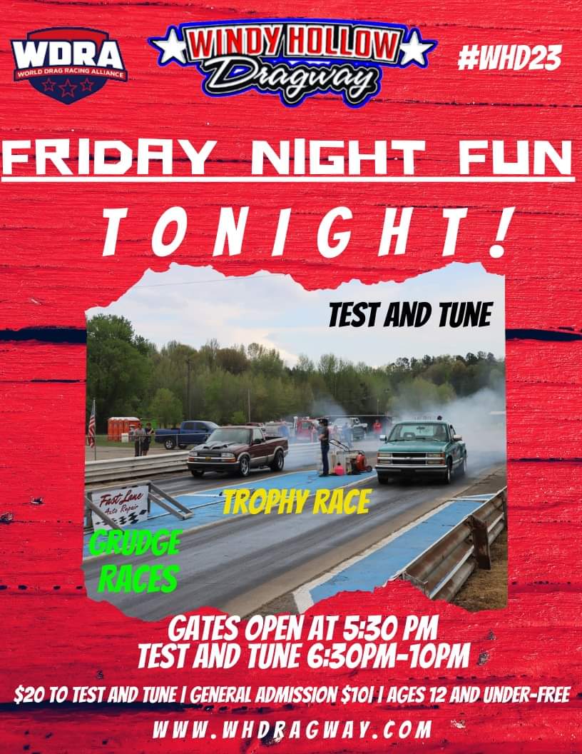 WHDragway's tweet photo. Test and Tune, Grudge Races, Trophy Race and perfect weather. What better way to kick off Memorial Day weekend? Come join us tonight. 
*WHD will not be racing on Saturday, May 27th*
#WHD23|https://t.co/S8pKiLGWqy https://t.co/GT0P9sXJyf