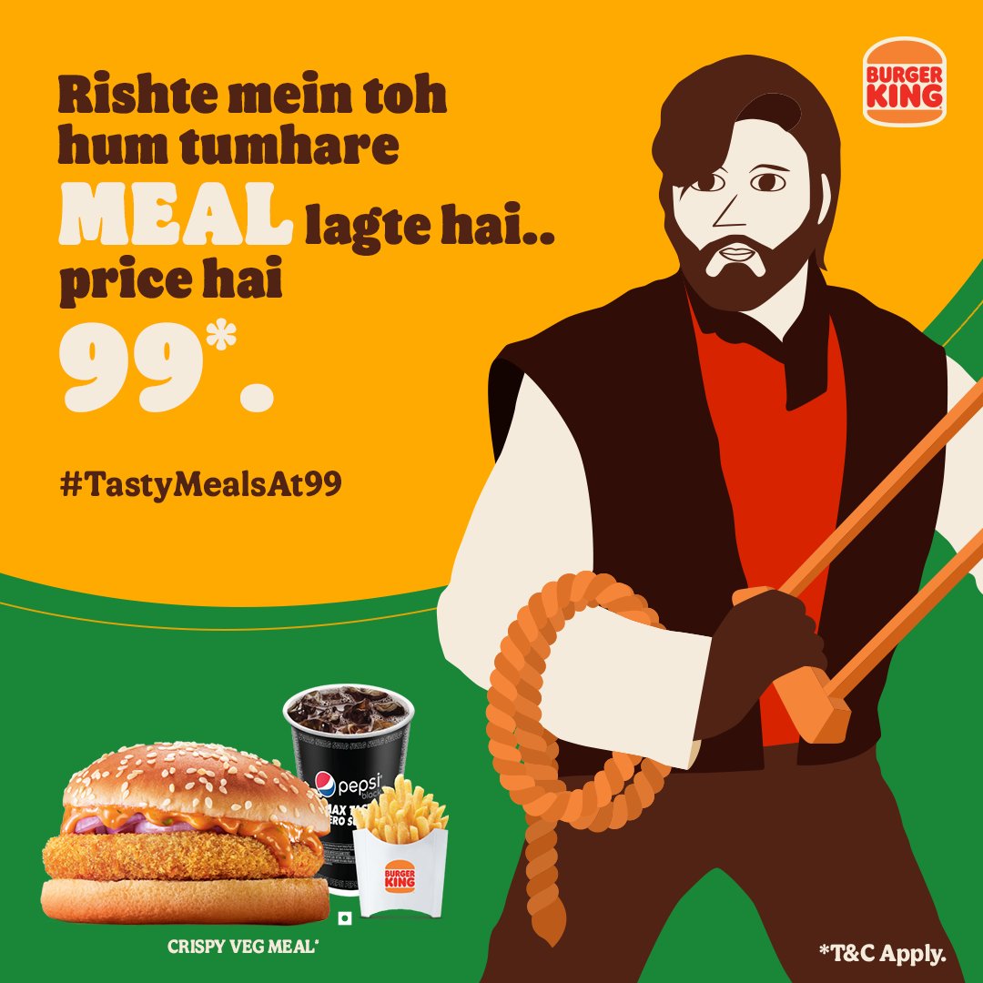BurgerKingIndia on Twitter: "Ek baar jo #TastyMealsAt99 ki commitment