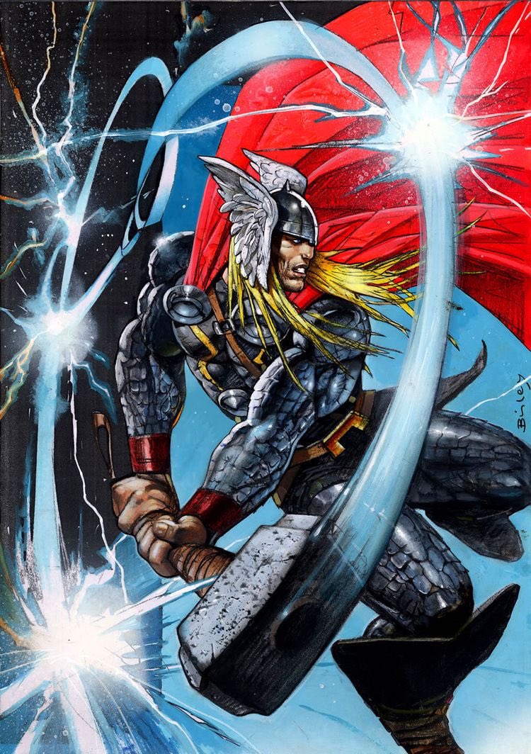 RT @IntoWeird: The Mighty Thor. #ComicArt by Simon Bisley. #Marvel #MarvelComics https://t.co/rn1F8vF1u7