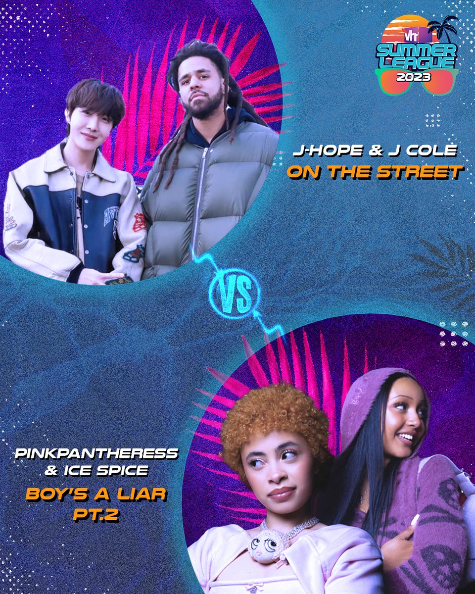 It’s ‘On The Street’ VS ‘Boy’s a Liar Pt. 2’ for the 1st round!🙌

Will #jhope + #jcole get knocked out or #icespice + #pinkpantheress? 🤔

#Vh1India #GetWithIt #Vh1SummerLeague2023 #Vh1SummerLeague #Summerleague #Vh1