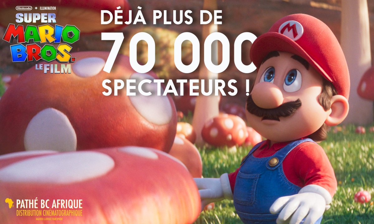 It's-a-me, Mario ! 🍄

#SuperMarioLeFilm réalise plus de 70 000 entrées en Afrique francophone 🔥

<a href="/UniversalFR/">Universal Pictures</a>