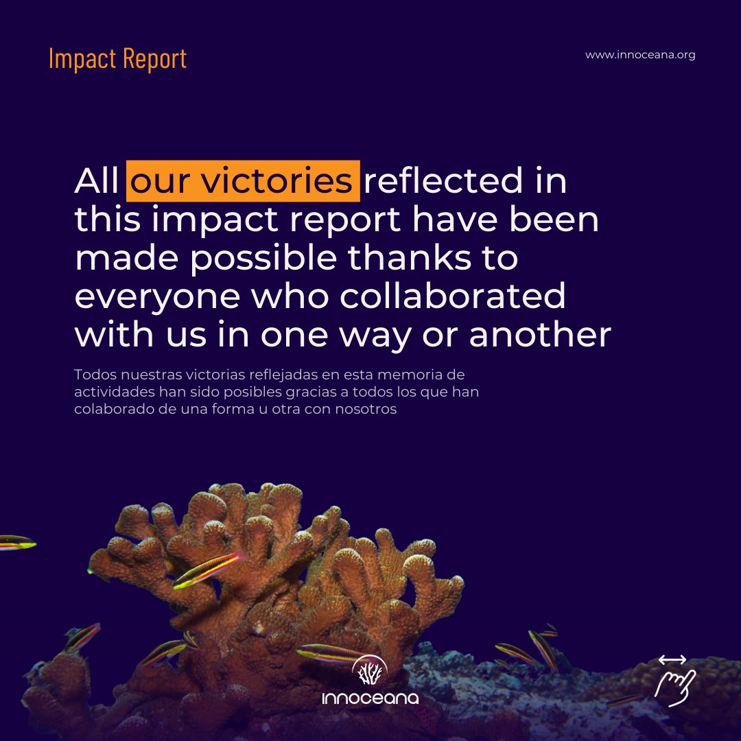 🩵 The 2022 Impact Report is now available! 📲 Do you want to learn about the marine conservation projects we worked on last year? Click the link and stay updated on how we bring innovative solutions to protect the ocean! acesse.one/FhVsA #impactreport #2022