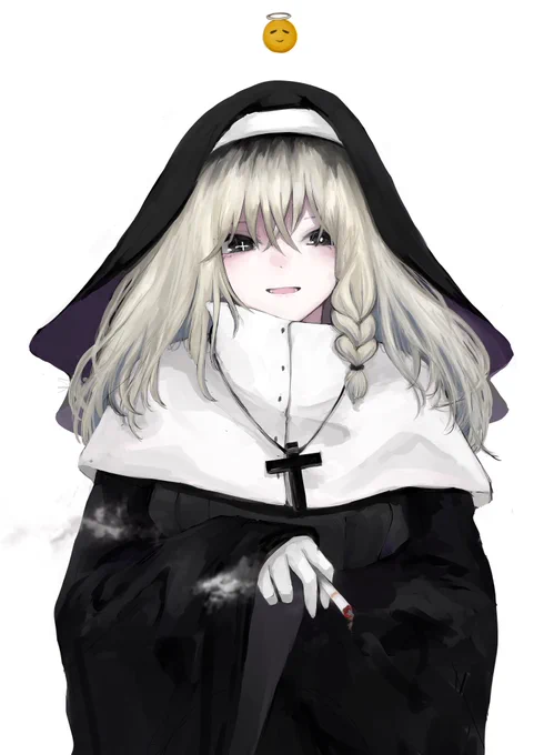 #OC #創作  ヤニカスパツキンプリン髪ダウナー系シスターさん