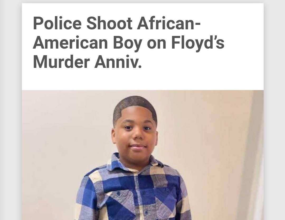 timand2037's tweet photo. On the third anniversary of the police murder of George Floyd, Mississipi police shoot an unarmed 11-year-old African-American boy, after he called 911 to report a domestic disturbance to protect his mother. 
https://t.co/xEb4b1Iekm https://t.co/VhkIONK3Hz