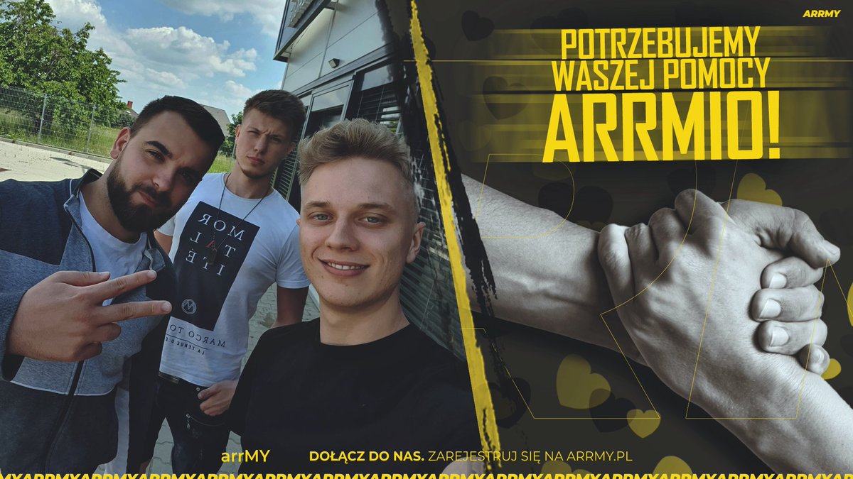 Eliasz tworzył z nami arrMY od samego początku. Jego tata potrzebuje pomocy - dystrofia wyniszczyła cały organizm Pana Dariusza.  Pokażmy siłę esportu. Link do zbiórki ▶️ bit.ly/PomocDlaTatyEl… 

Dziękujemy za każdą pomoc i zachęcamy Was do udostępniania zbiórki.

#arrMYIsFamily