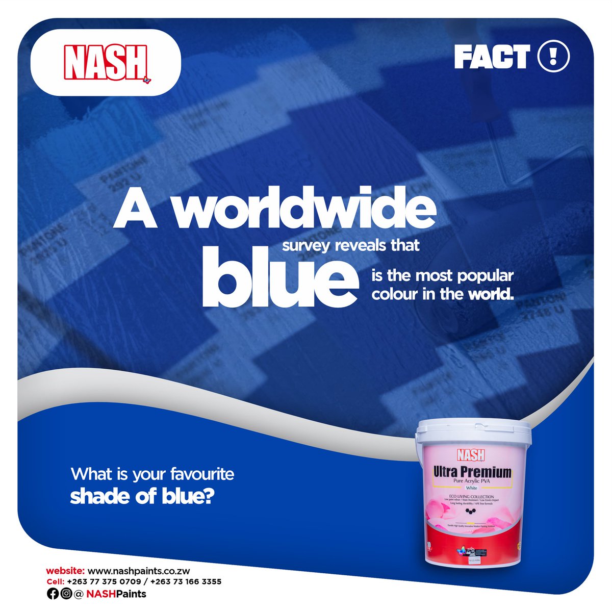 nashpaintszw's tweet photo. Have you ever considered painting anywhere in your home with blue ?
Nash Paints has its own unique shade of blue named Colbalt Blue, which you can try out .💙💙
We can also make a shade of blue for your preference!
#PaintFacts
#happyfriday
#colour
#blue https://t.co/g8IHfFyyxa