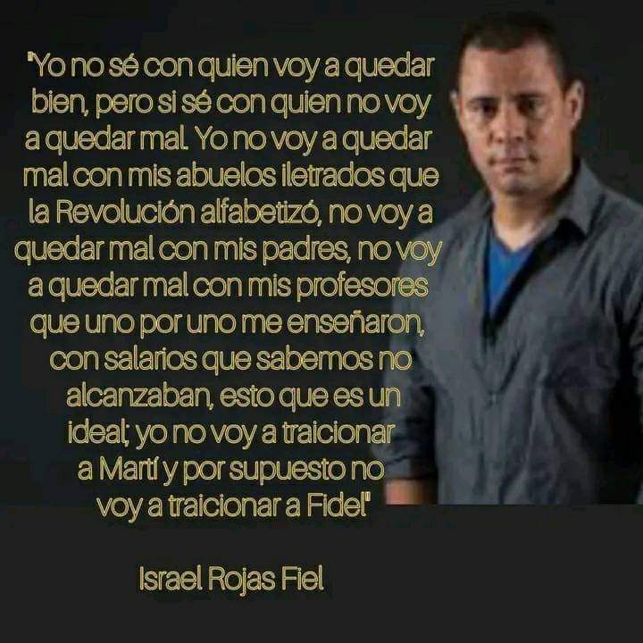 Cuando hay muchos hombres sin decoro, hay otros que llevan en si el decoro de muchos hombres.
De Marti lo aprendimos. 
#Cuba #ConBuenaFeYo