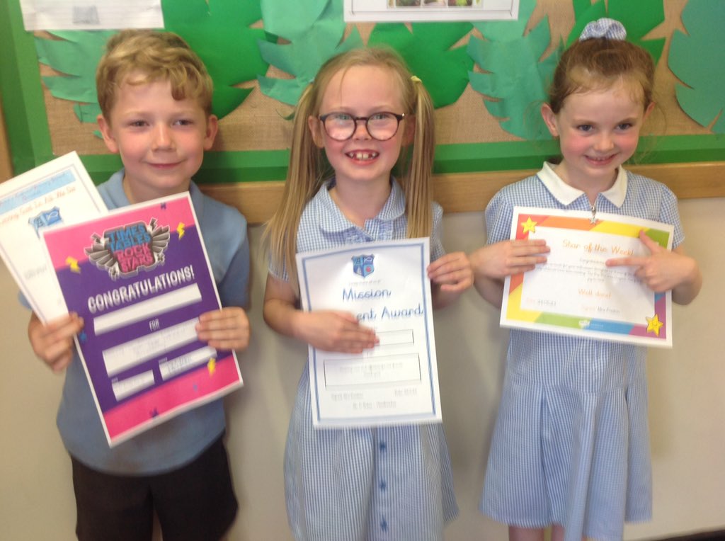 Class6JP's tweet photo. Congratulations to the Class 6 award winners for this week: a star writer, a very caring and affectionate friend and a little boy who is a super reader as well as a TTRockstar (for the second time!!!) 🌟🌟🌟 https://t.co/d4K4wkAqLZ