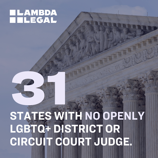 LambdaLegal's tweet photo. We need a judiciary that represents us. 🗣️🏳️‍🌈🏳️‍⚧️@POTUS it’s time to #QueerTheBench! 📢

Read our 2022 report on LGBTQ+ representation in the courts at https://t.co/4LvUqcQE0A https://t.co/X8Ve7wYMeH