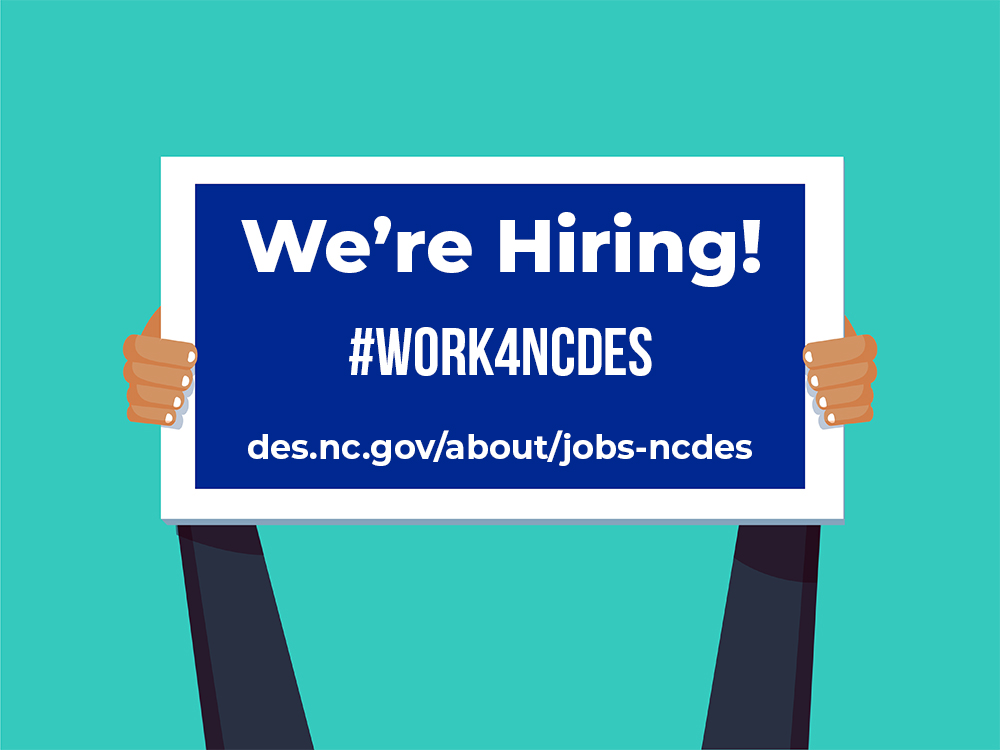 📢 Join the Division of Employment Security team! #NCDES is hiring for serval jobs. Go to the DES jobs webpage to view them and apply for current postings. Learn more: des.nc.gov/about/jobs-ncd… #Work4NCDES