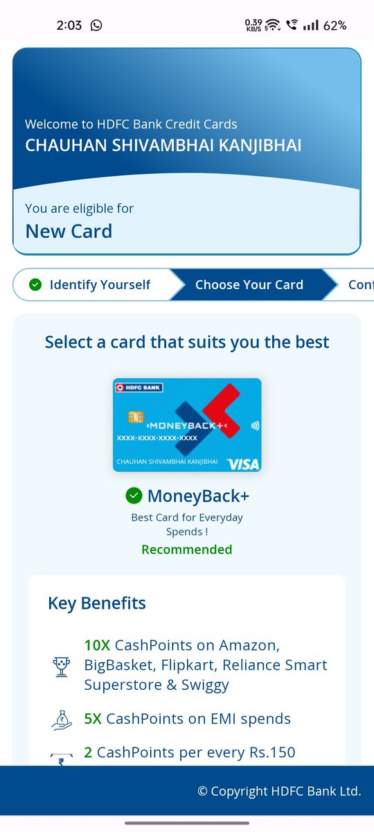 I got offer for moneyback plus credit card then why i received business moneyback credit card?

I want moneyback plus credit card