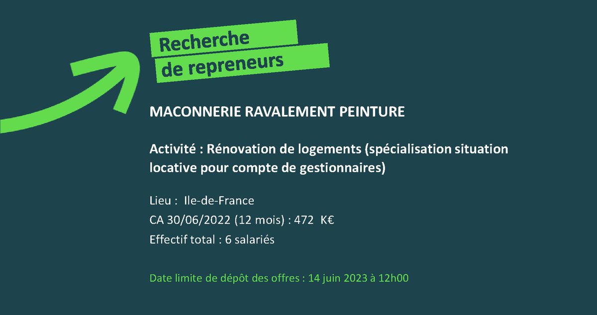 Recherche repreneurs, cliquer sur le lien pour voir détails de l'annonce  : fhbx.eu/wp-content/upl…