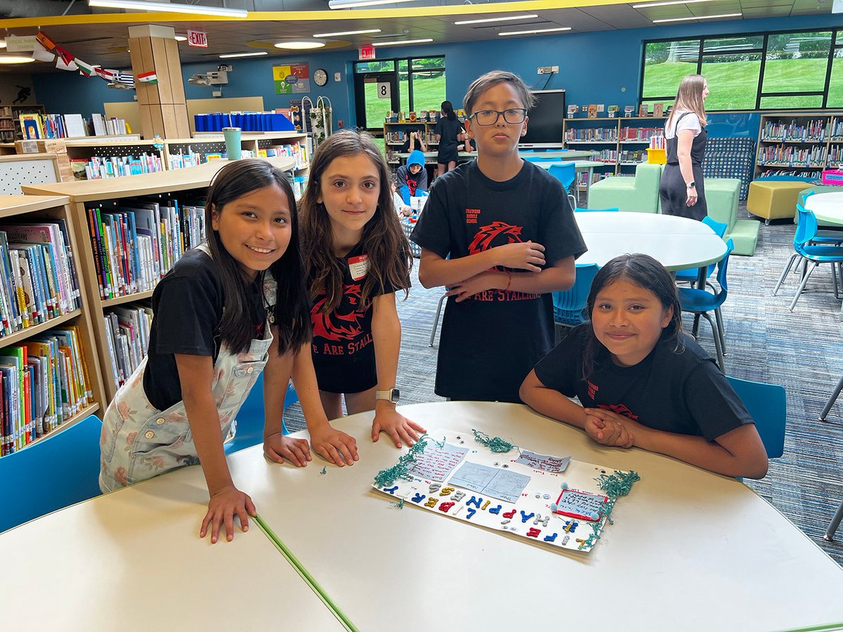 CCSD93's tweet photo. Before the school year ended, Roy DeShane 5th graders in Ms. Mohline’s Dual Language class wrapped up their American Revolution unit by creating and sharing projects showing how the colonists sought to achieve life, liberty and happiness! https://t.co/MkVSnoyeyD