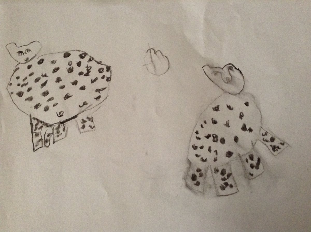 etonwickschool's tweet photo. In Reception, we have loved looking at wild animals and their patterns such as tigers, giraffes, cheetahs, fish and turtles. We used charcoal to draw our favourite wild animal pattern. @Cornerstonesedu https://t.co/eMhGRoeZEW