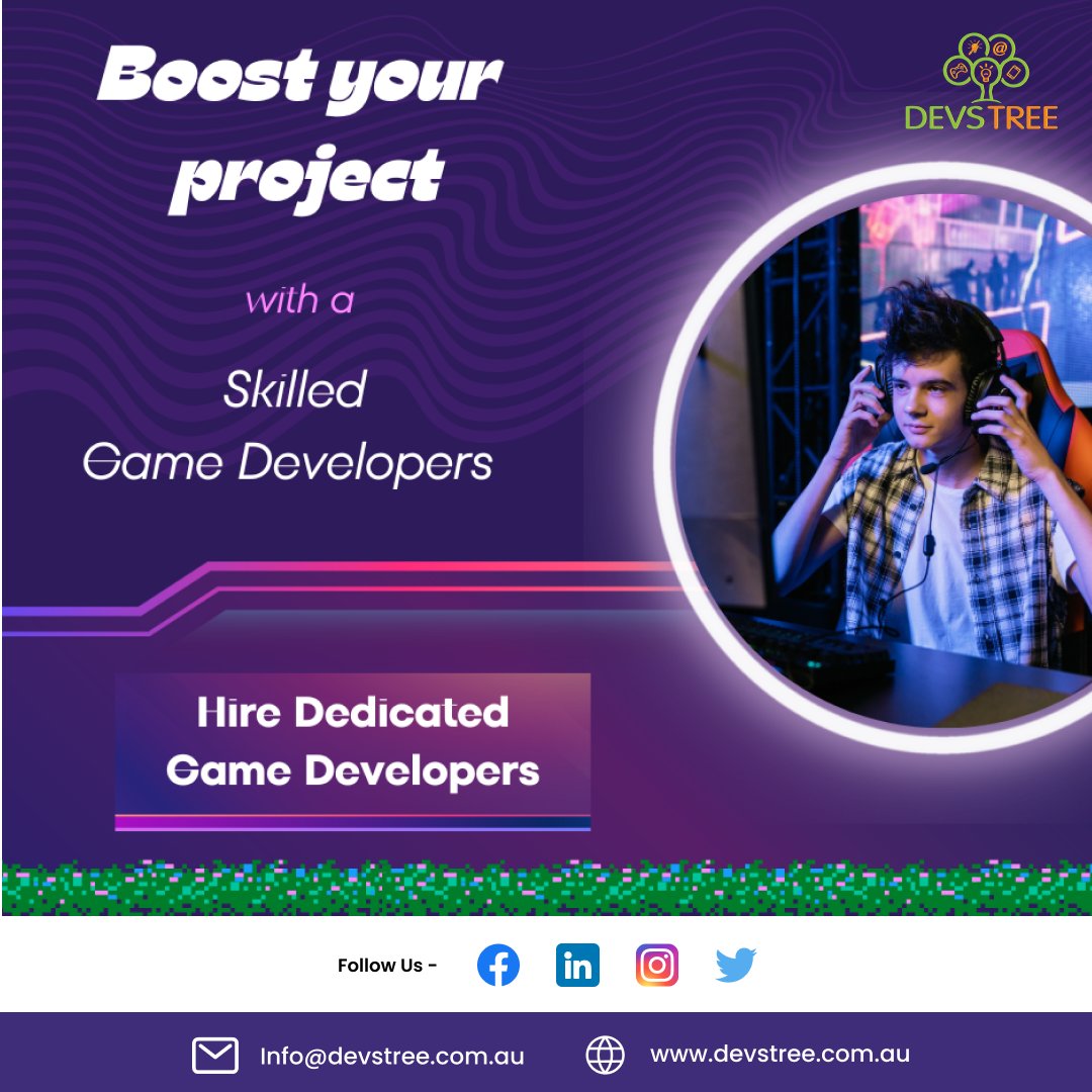 devstreeau's tweet photo. Devstree IT Services Australia have a team of experienced game developers who can help you with every aspect of game development.
For more info.

🌐 :- https://t.co/4VRSfBVto7
📧 :- info@devstree.com.au
☎️:- +61 478 224 203

#Game #Development #2DGameDevelopment #100daysofcode https://t.co/LlAbXfhvIe