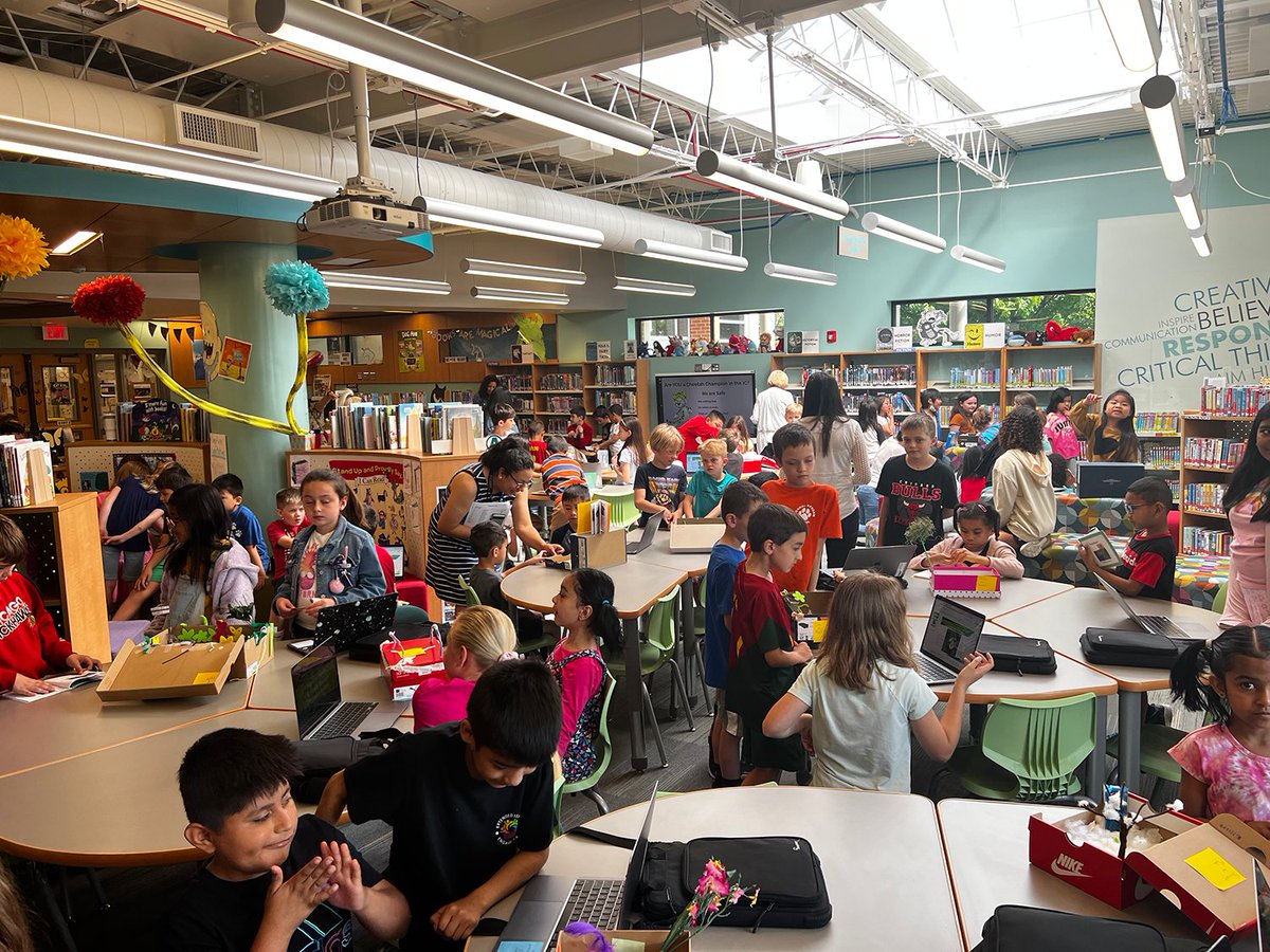 Last week, Carol Stream 1st &amp; 4th graders presented their project, Our Wild Zoo! The collaborative &amp; creative assignment had students combine two animals to create a new one, write a story about it, research &amp; select a plant, design &amp; 3D print both, &amp; build a diorama!