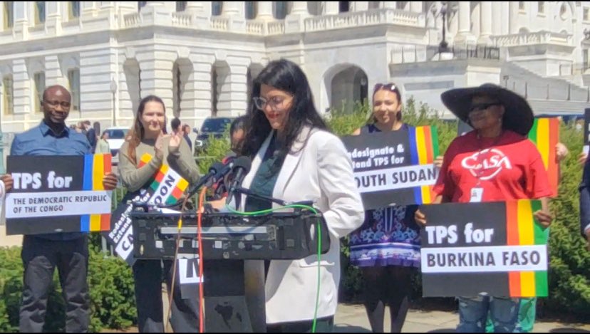 Victoria Walker (@v_walker93) on Twitter photo I was proud to stand with <a href="/RepRashida/">Congresswoman Rashida Tlaib</a>, <a href="/RepGlennIvey/">Rep. Glenn Ivey</a>, <a href="/RepYvetteClarke/">@repyvetteclarke.bsky.social</a> & fellow advocates to call on <a href="/POTUS/">President Donald J. Trump</a> to designate & renew #TPS for #Mali, #DRC, #Mauritania, #Cameroon, #Sudan, #SouthSudan, #Nigeria, & #BurkinaFaso. TPS saves lives & keeps families together. #Protection4All I was proud to stand with <a href="/RepRashida/">Congresswoman Rashida Tlaib</a>, <a href="/RepGlennIvey/">Rep. Glenn Ivey</a>, <a href="/RepYvetteClarke/">@repyvetteclarke.bsky.social</a> & fellow advocates to call on <a href="/POTUS/">President Donald J. Trump</a> to designate & renew #TPS for #Mali, #DRC, #Mauritania, #Cameroon, #Sudan, #SouthSudan, #Nigeria, & #BurkinaFaso. TPS saves lives & keeps families together. #Protection4All