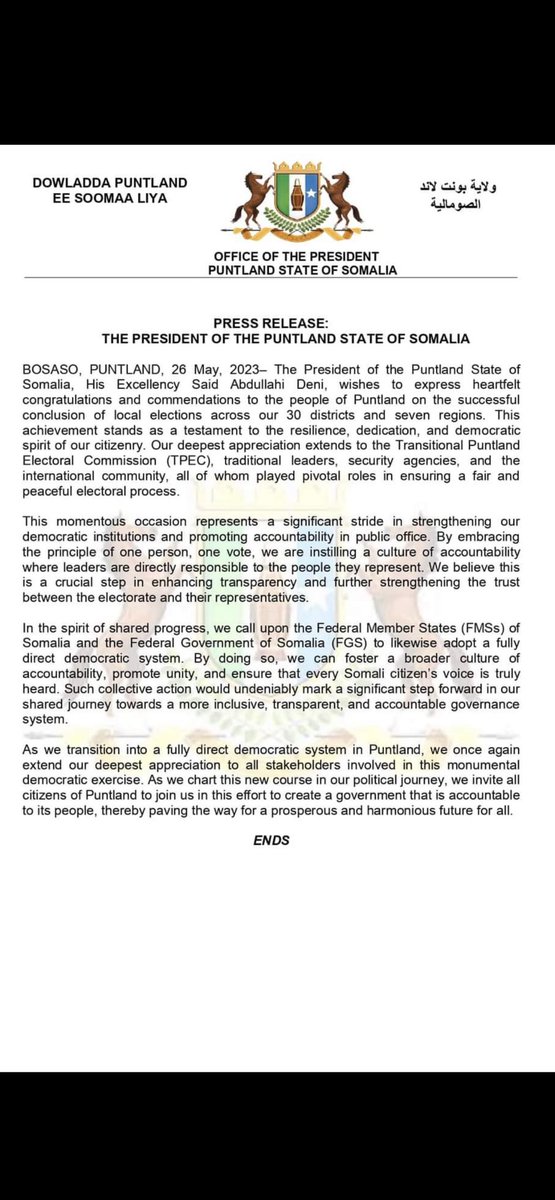 Awil1233's tweet photo. Let's create a government that is accountable to its people in Puntland. Join us in our effort to build a democratic society that paves the way for a prosperous and harmonious future for all. Together, we can make a difference. #PuntlandDemocracy #AccountableGovernment https://t.co/XoI7uniu8m