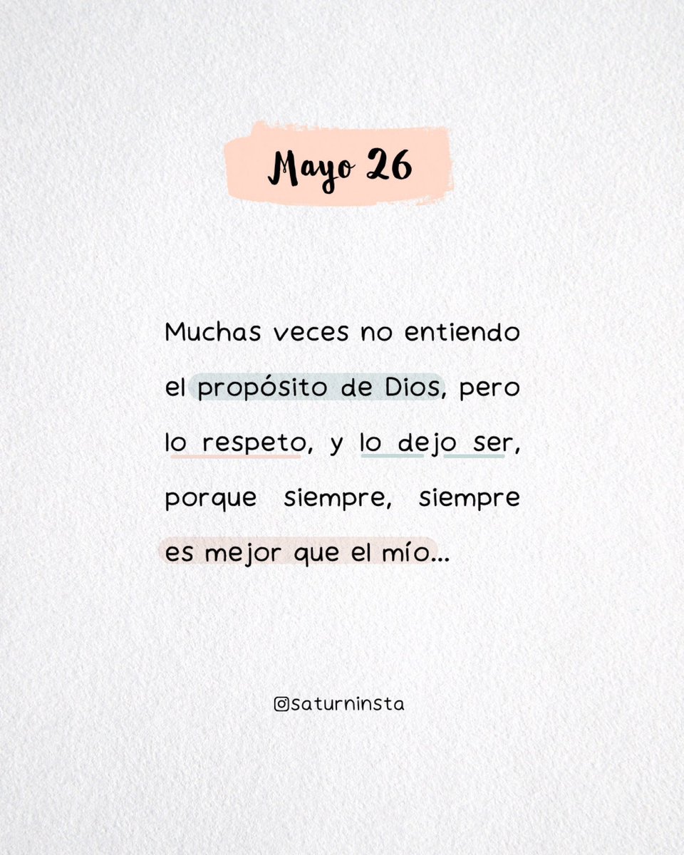 saturninsta's tweet photo. Confía en los propósitos de Dios, lo mejor esta por venir. 🙏🏼🤍 https://t.co/5zQcNzXNR3