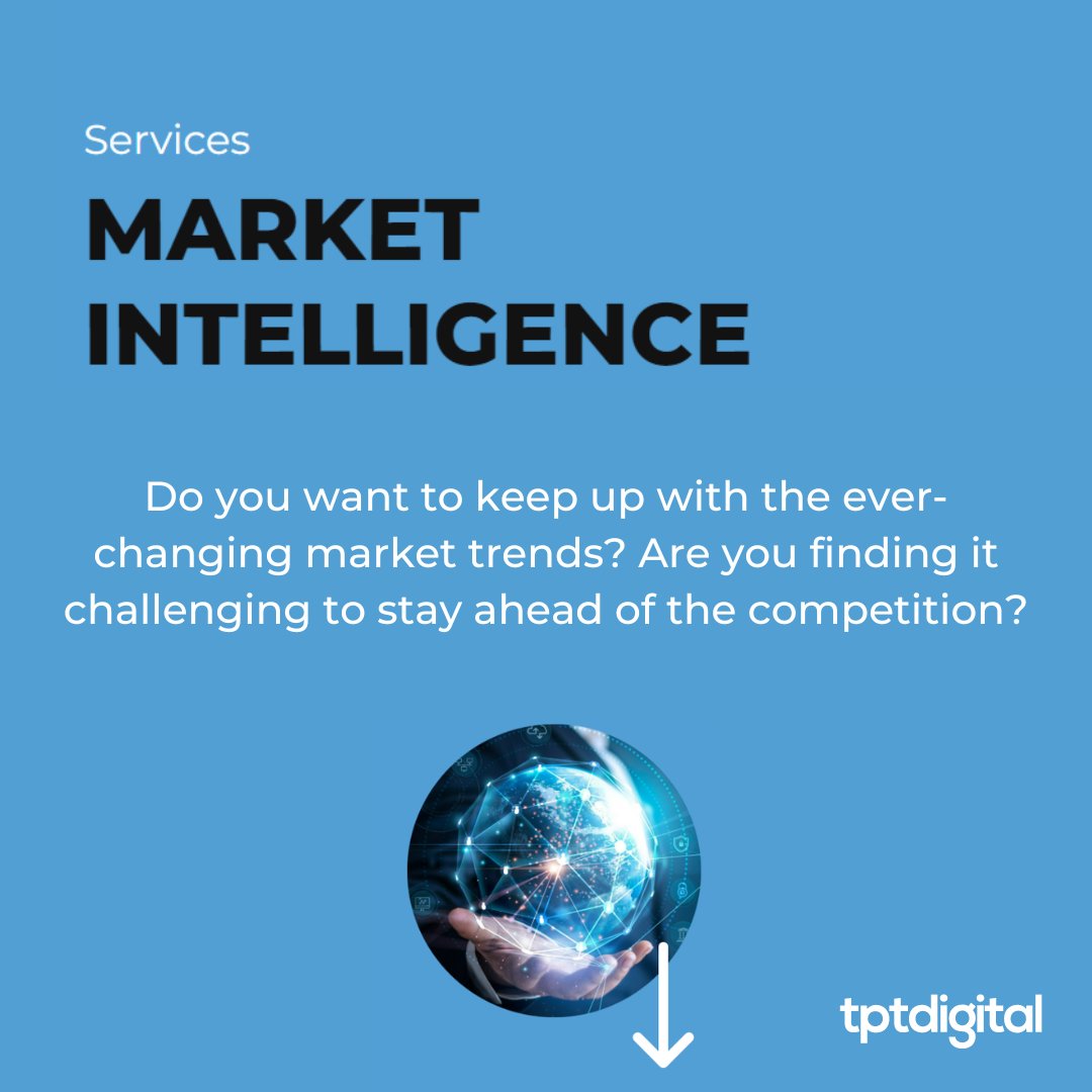 TPT_Digital's tweet image. Ready to harness the power of data-driven decision-making?

Introducing our brand new Market Intelligence page! 🌐🔍

Discover the key insights that can skyrocket your business!
Learn more:
bit.ly/3MvY7sa

#DigitalStrategy #ContentSolutions
