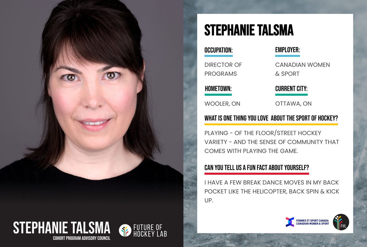 FHL trading cards are the very best. Up next?

⭐Stephanie Talsma⭐

Stephanie is Director of Programs with Canadian Women &amp; Sport. She enjoys the sense of community that comes with hockey, whether it's played on a floor, street, or in a rink.