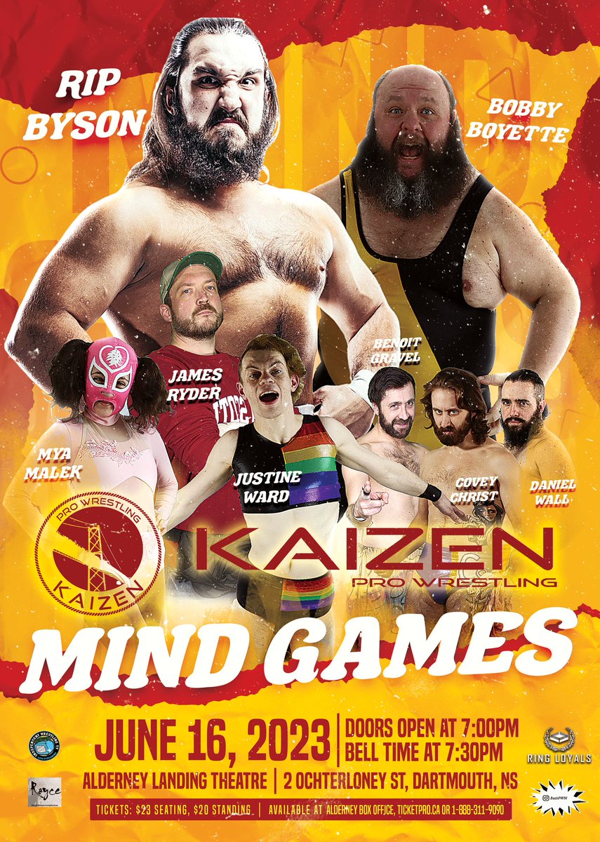 Tickets are now on Sale for the next Kaizen Pro wrestling Event at the beautiful Alderney Landing theatre on Friday, June 16th!! Get your tickets here:

tproatlantic.ticketpro.ca/en/pages/Kaize…