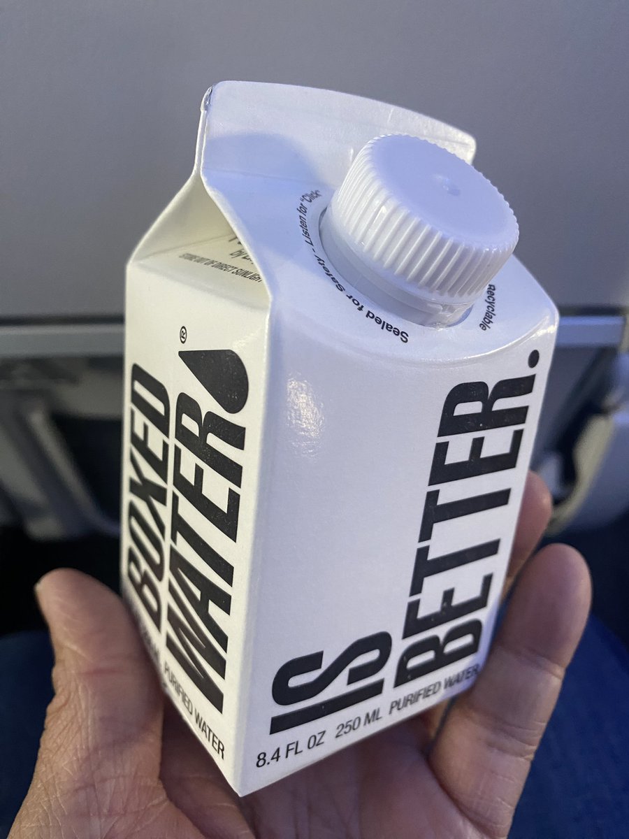 #alaskaairlines changing it up with boxed water! I luv it! #betterplanet