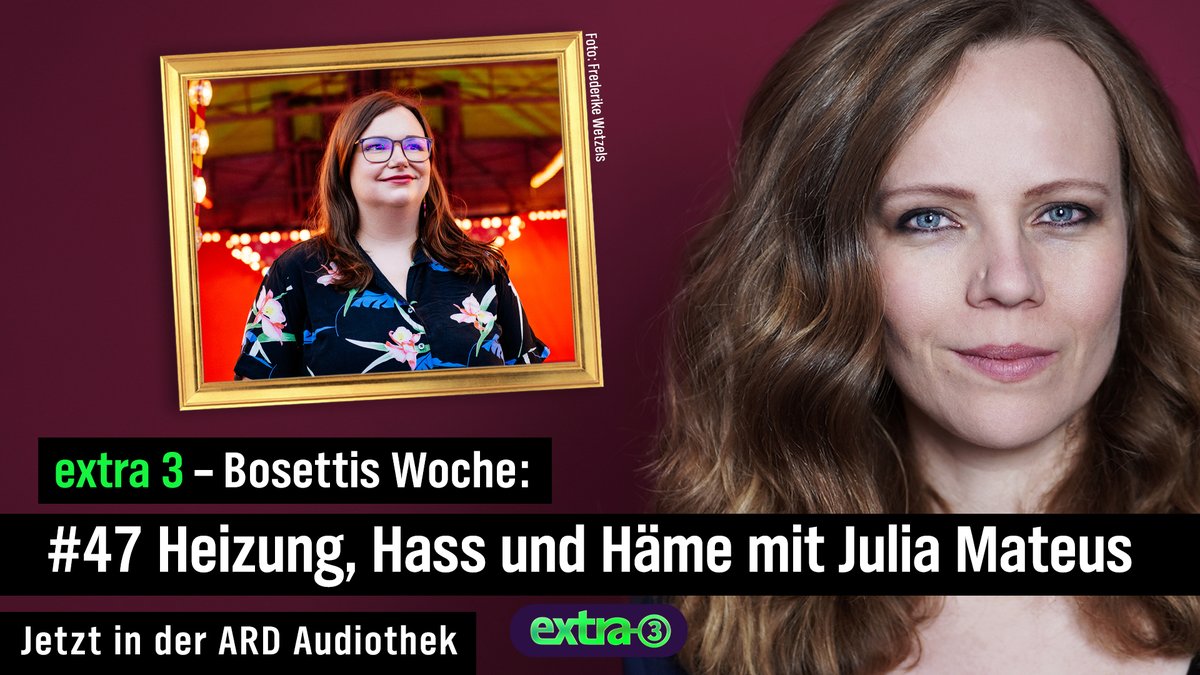 Eine Woche voller Unverhältnismäßigkeiten geht zu Ende — zumindest für @sarahbosetti! Warum, hört ihr im Podcast! ardaudiothek.de/episode/extra-…