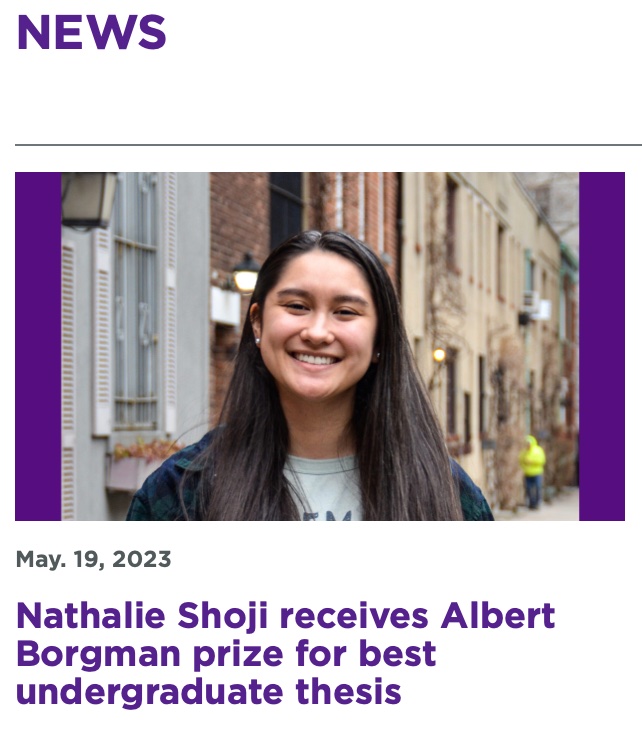 YCDavidChen's tweet photo. Proud mentor moment! My first undergraduate mentee in Desplan lab, Nathalie Shoji, has received the Albert Borgman Thesis Prize for the best honors thesis in Science at NYU! It's great to see her highlighted on the departmental website. Well done, Nathalie! https://t.co/BzwMLpnbkK
