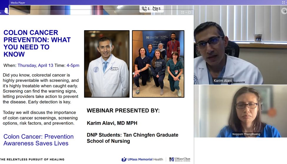 UMASS Colorectal Surgery (@umasscolorectal) on Twitter photo <a href="/KarimAlavi/">Karim Alavi</a> , Director of Research, spoke along with <a href="/UMassChanGSN/">Tan Chingfen Graduate School of Nursing</a> students to answer questions from #community members pertaining to alternative colon cancer screening options and correlations between certain symptoms and the risk of developing #coloncancer <a href="/umassmemorial/">UMass Memorial Health</a> <a href="/KarimAlavi/">Karim Alavi</a> , Director of Research, spoke along with <a href="/UMassChanGSN/">Tan Chingfen Graduate School of Nursing</a> students to answer questions from #community members pertaining to alternative colon cancer screening options and correlations between certain symptoms and the risk of developing #coloncancer <a href="/umassmemorial/">UMass Memorial Health</a>