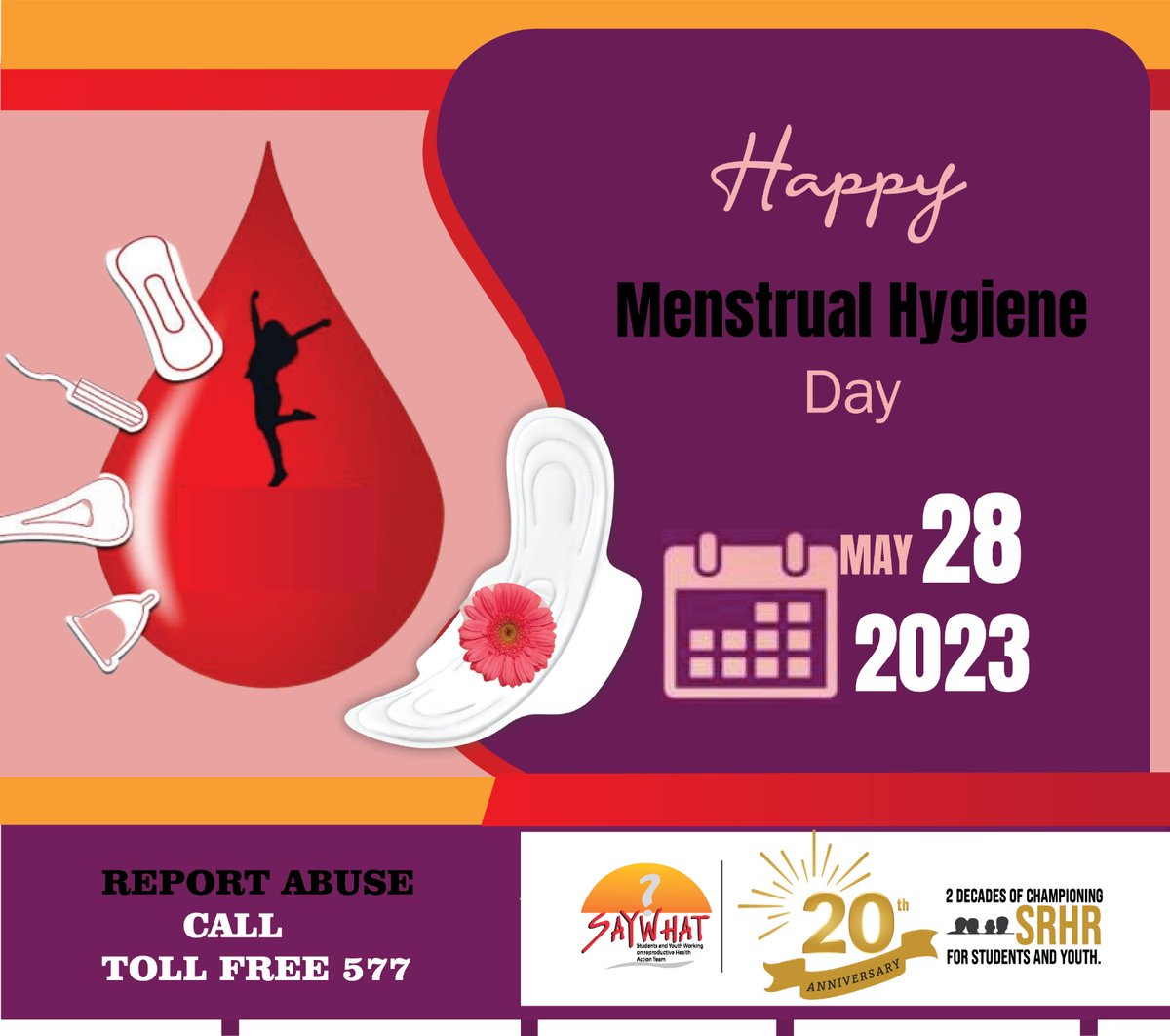 Happy Menstrual Hygiene Day to all women and girls. 
#MenstrualHygieneDay 
<a href="/SwedeninZW/">Sweden in Zimbabwe 🇸🇪</a> <a href="/PadUp6/">Pad_Up</a> <a href="/UNFPA_Zimbabwe/">UNFPA Zimbabwe</a> <a href="/saih/">SAIH</a> <a href="/unwomenafrica/">UN Women Africa</a>