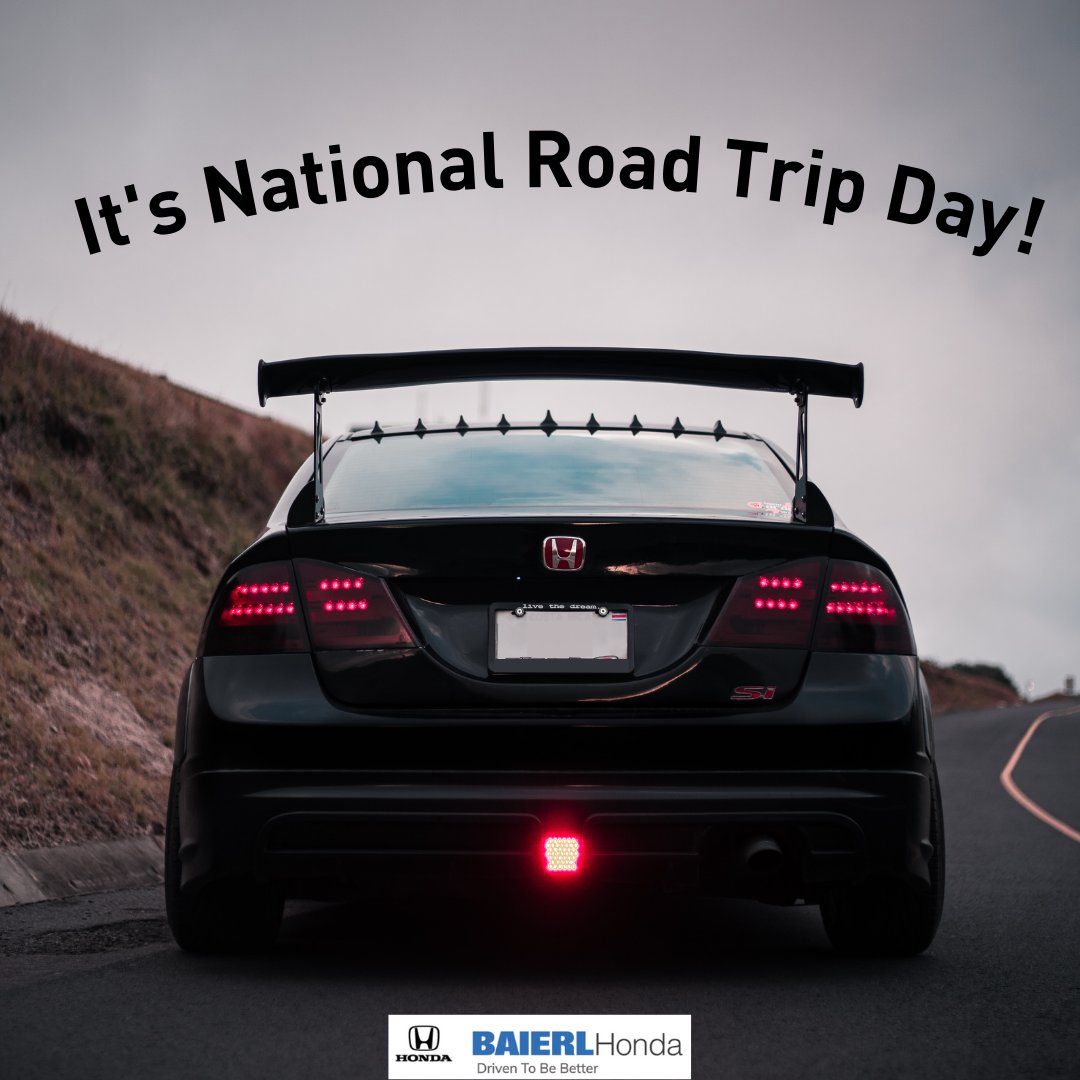 Happy National Road Trip Day! Drive with Honda and make your adventure unforgettable! 

#toyota #letsgoplaces #toyotanation #toyotalife #toyotausa #toyotalove #toyotaperformance #baierltoyota