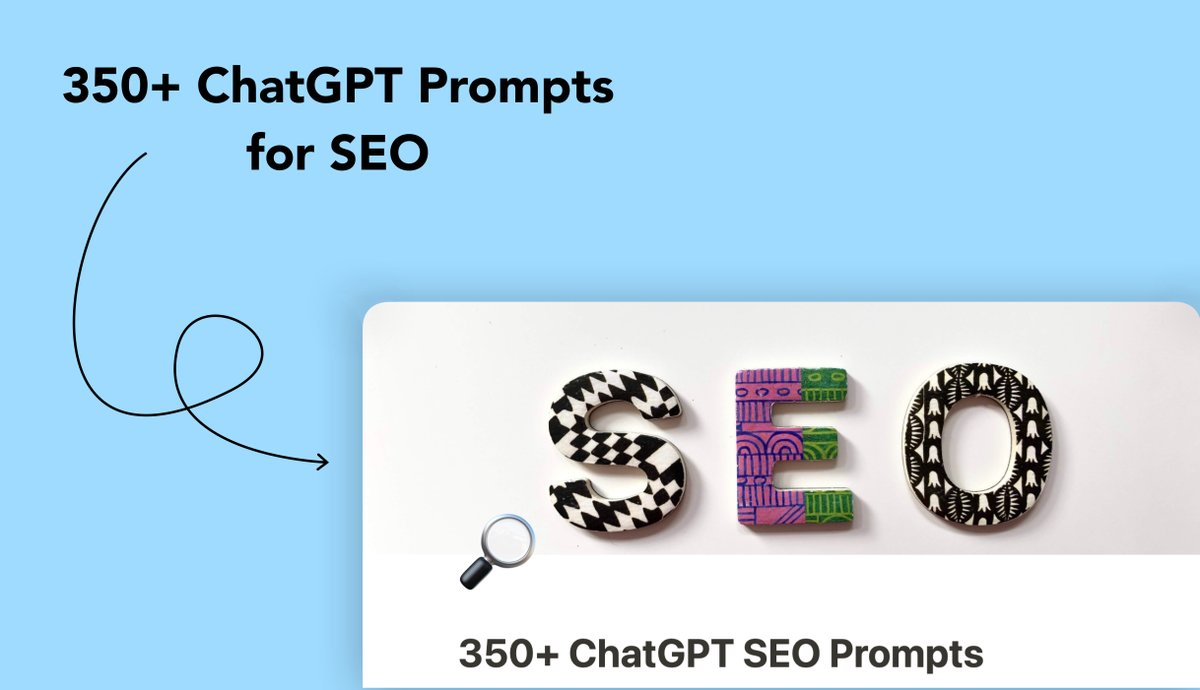 Anurag_Creates's tweet image. I&apos;ve prepared a Notion resource that contains 350+ ChatGPT SEO Prompts

It is FREE today.

But after 24 hours, it will cost $$$  

To get it,

1) Follow me (so that I can DM you)
2) Like 
3) Retweet 
4) Comment &apos;😁&apos;  

And I&apos;ll send it to you for FREE
