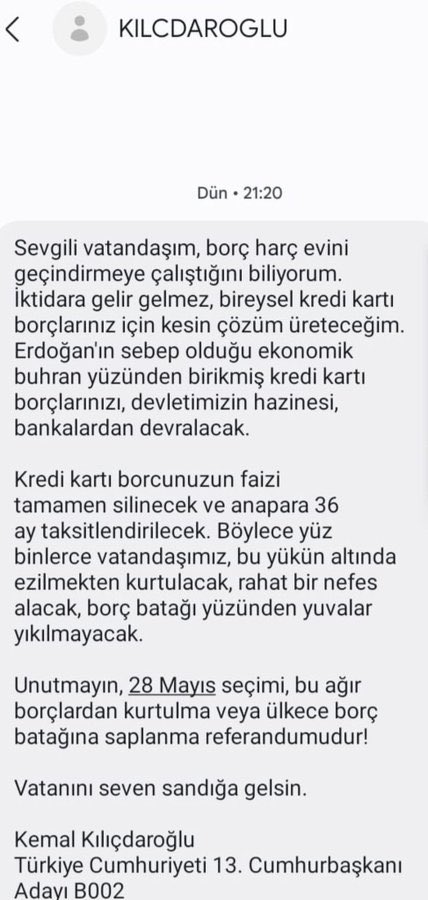 "Kılıçdaroğlu'nun SMS" Yasaklandı

Susmak cümlenin istirahat halidir .
İstirahat bitince çıkan cümle ,
dinç olur ...
"BİRLEŞE BİRLEŞE KAZANACAĞIZ"

"ÜLKEMDE SIĞINMACI İSTEMİYORUM"
 #OyumKemalKılıcdaroğluna 🫶🏻
 #montajdeğildir