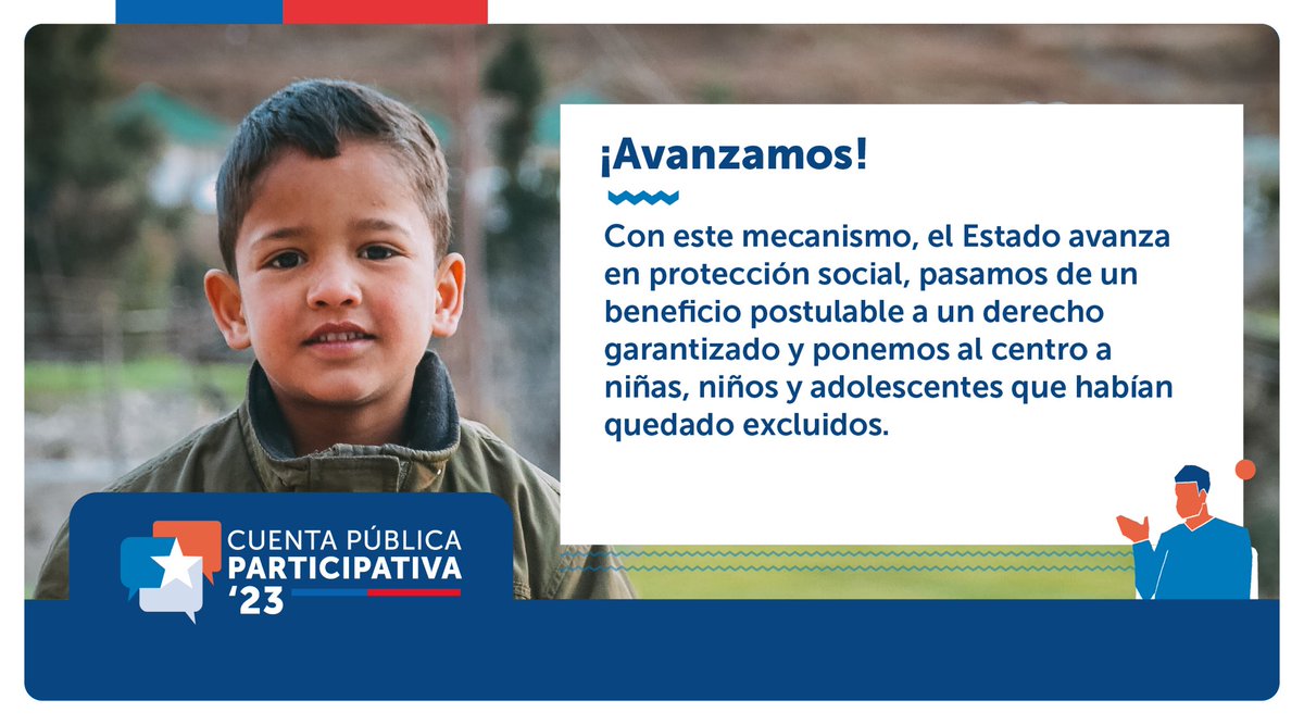 Hoy realizamos nuestra #CuentaPublicaParticipativa2023. 

Y aquí destacamos uno de los importantes avances del último año en protección social de niños, niñas y adolescentes (NNA). 

Aquí 👇🏼los detalles.