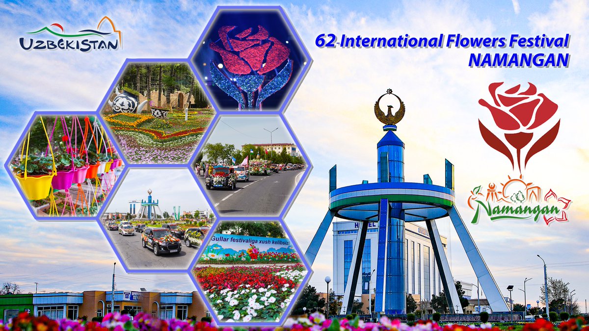 In Namangan, Uzbekistan, 'Flower festival' is widely celebrated every year. In this year, 2023, the 62nd anniversary is being celebrated. It continues for one month (from 21st May to 21st June) In this festival so many different flowers are shown to tourists. I advise you to come