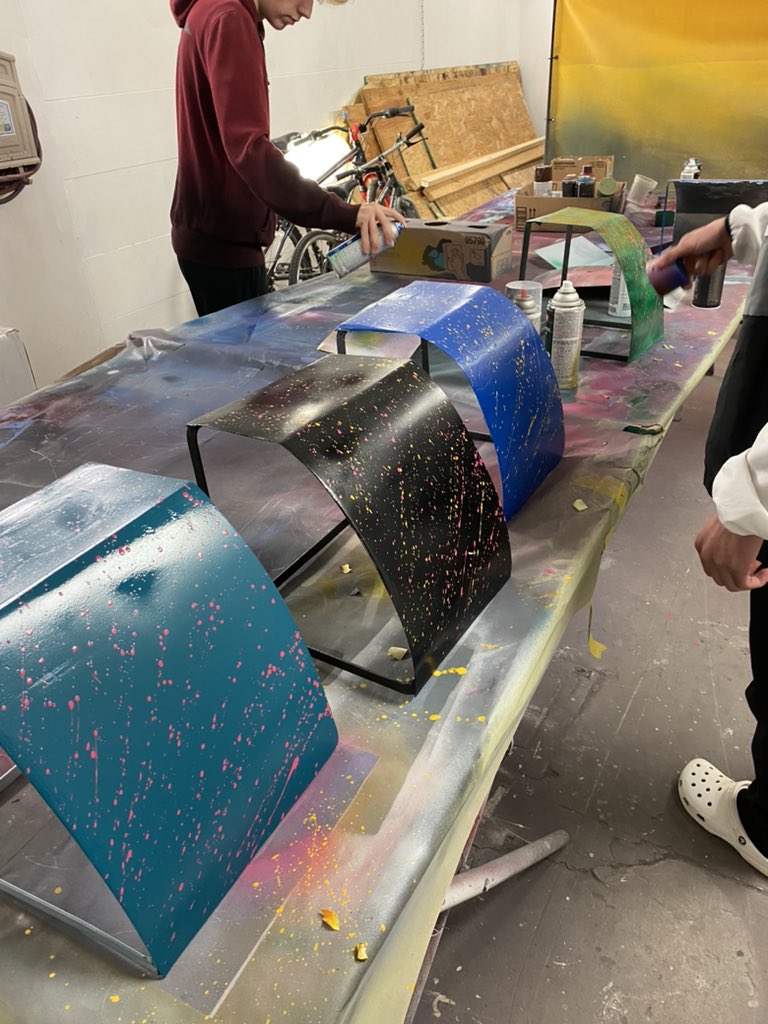 SandburgCAD's tweet photo. And Auto Body 1 students doing a great job finishing their Fender projects! @SandburgHS https://t.co/vdNQq4bcCZ