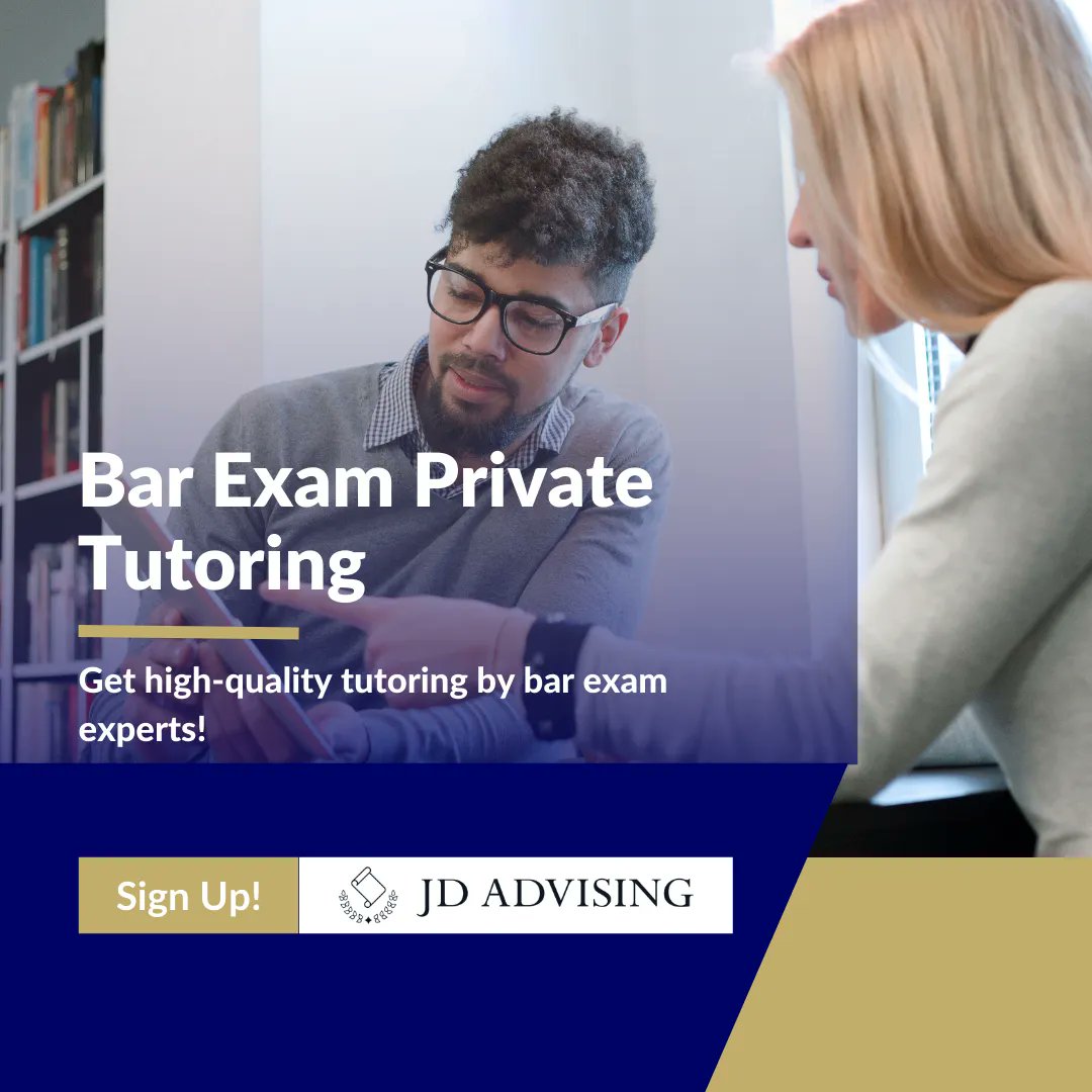 We believe in a personalized approach to bar exam preparation. Start today and get high-quality tutoring by our bar exam experts! jdadv.co/3peD7hP 

#lawschool #barexam #barprep #lawexam #lawexams #lawstudents #futurelawyer #lawtutor #lawstudent